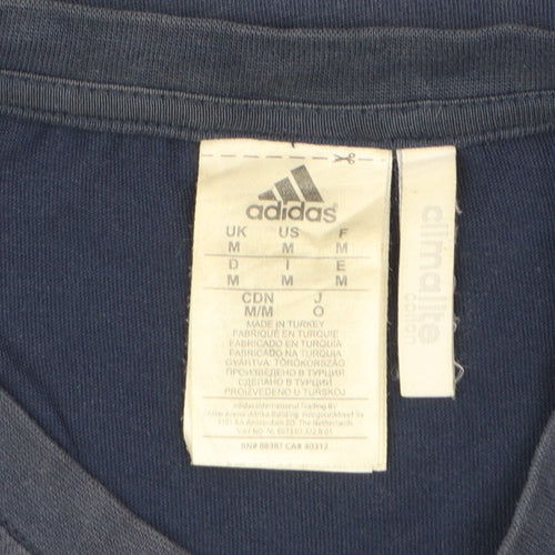 Adidas Men’s Blue Climalite Logo Crew Neck T-Shirt Size M