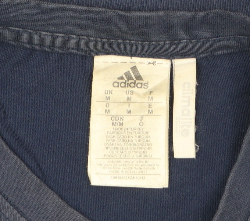Adidas Men’s Blue Climalite Logo Crew Neck T-Shirt Size M