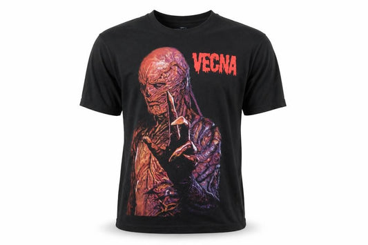 Front view of Primark Stranger Things Vecna Black Cotton T-Shirt Men L
