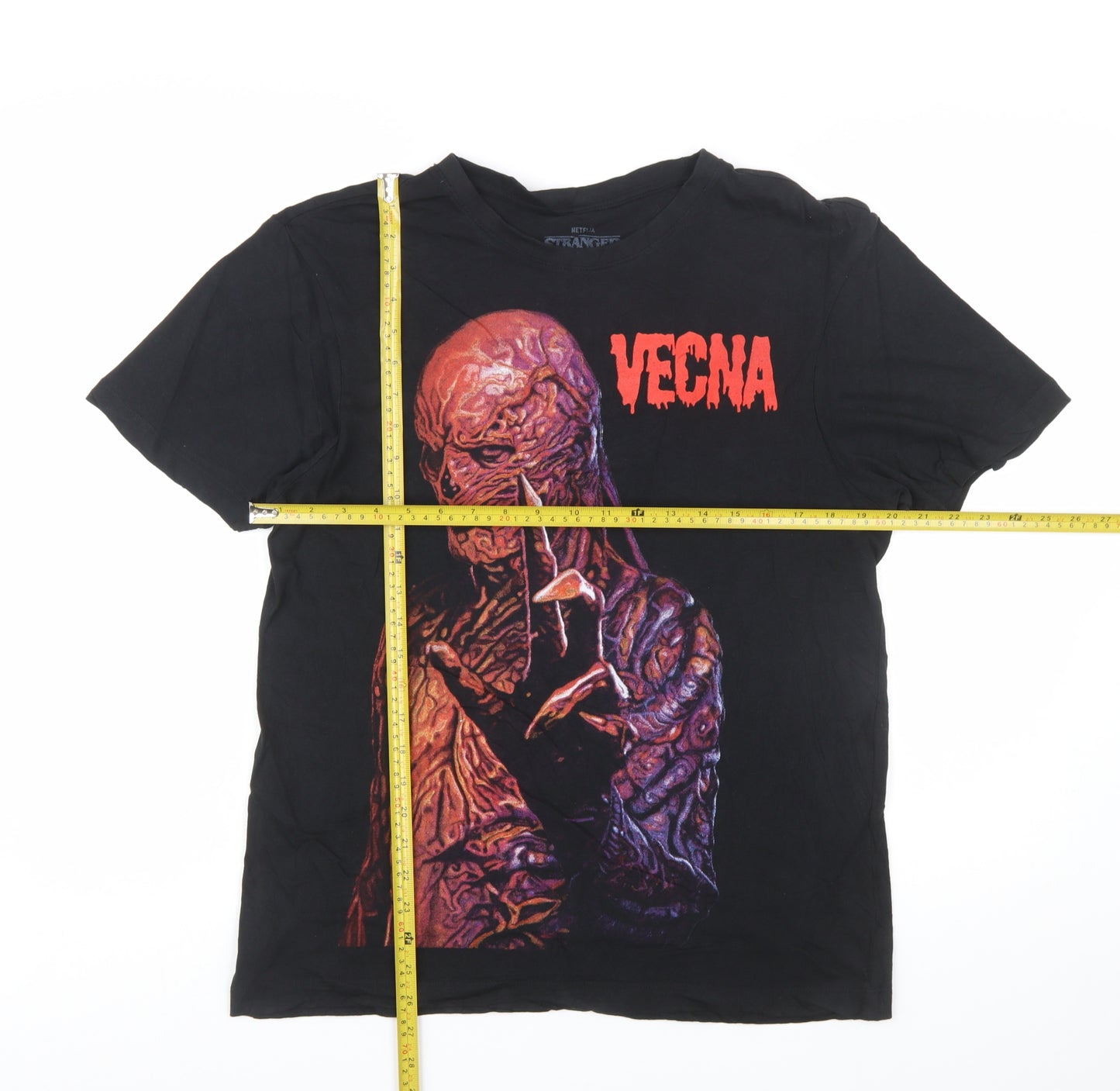 Primark Stranger Things Vecna Black Cotton T-Shirt Men L