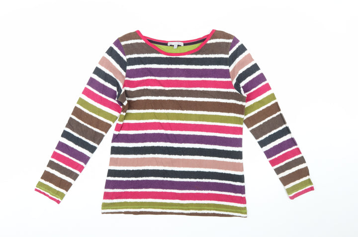 Marks and Spencer Per Una Women's Multicoloured Striped Long Sleeve T-Shirt Size 12
