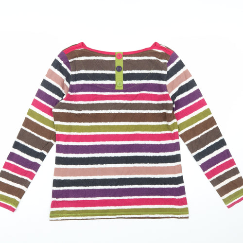 Marks and Spencer Per Una Women's Multicoloured Striped Long Sleeve T-Shirt Size 12