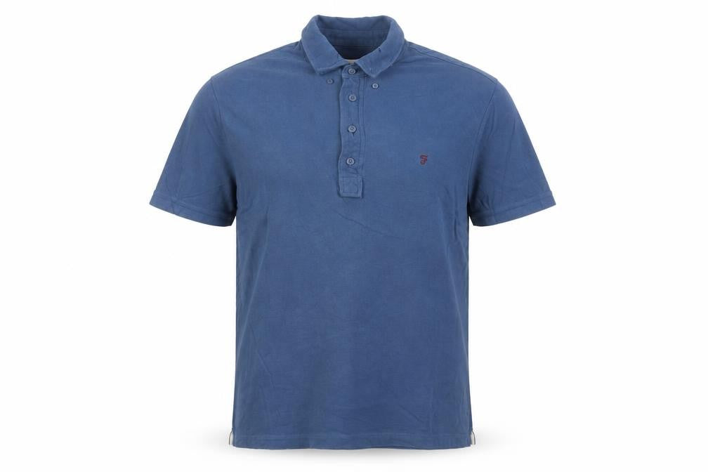 Farah 1920 Men's Blue Cotton Polo Shirt M Regular Fit