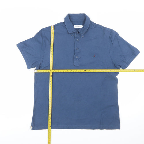 Farah 1920 Men's Blue Cotton Polo Shirt M Regular Fit