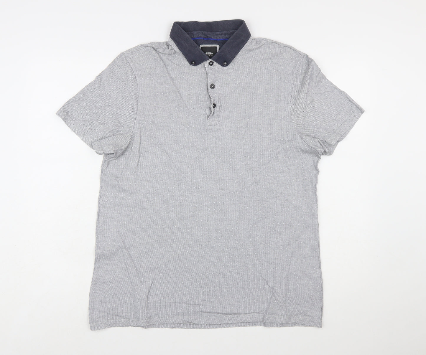 Burton Menswear London Grey Button-Down Collar Polo Shirt L
