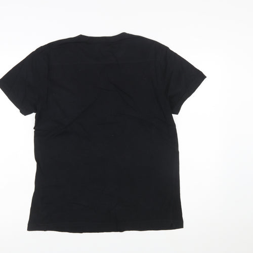 French Connection FCUK Black Cotton Crew Neck Men's T-Shirt Medium