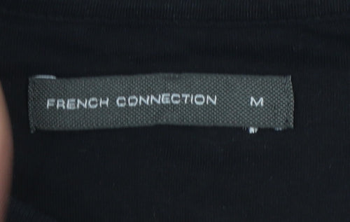 French Connection FCUK Black Cotton Crew Neck Men's T-Shirt Medium