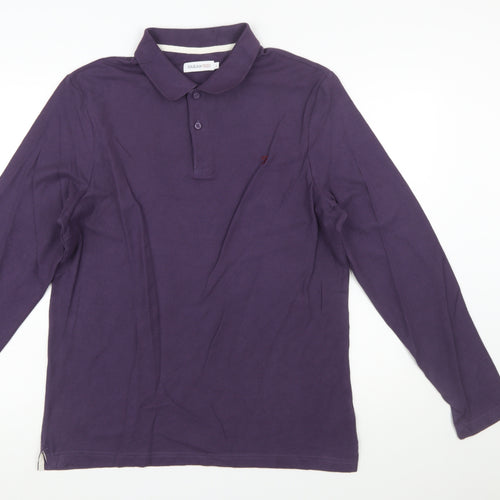 Farah 1920 Men's Purple Long Sleeve Cotton Polo Shirt L