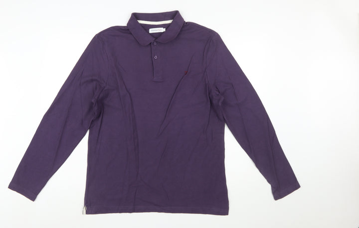 Farah 1920 Men's Purple Long Sleeve Cotton Polo Shirt L