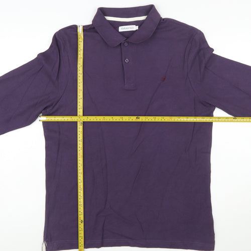 Farah 1920 Men's Purple Long Sleeve Cotton Polo Shirt L