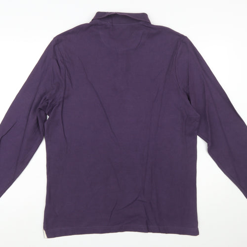 Farah 1920 Men's Purple Long Sleeve Cotton Polo Shirt L
