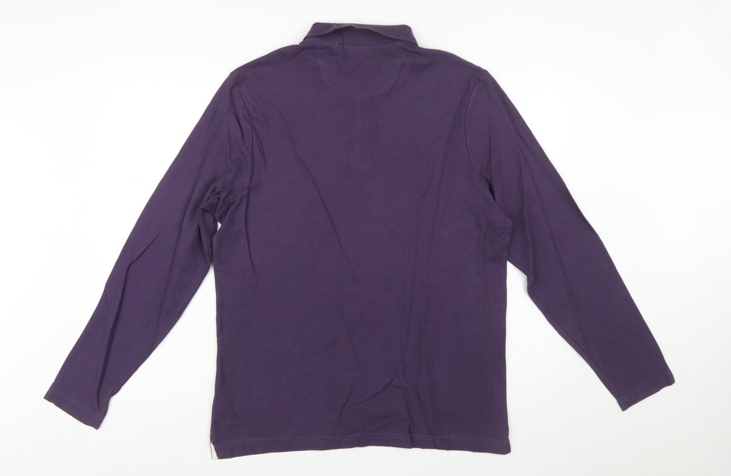 Farah 1920 Men's Purple Long Sleeve Cotton Polo Shirt L