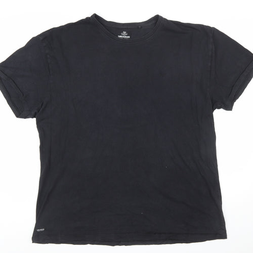 Threadbare Men's Black XL Cotton Crew Neck Short Sleeve T-Shirt