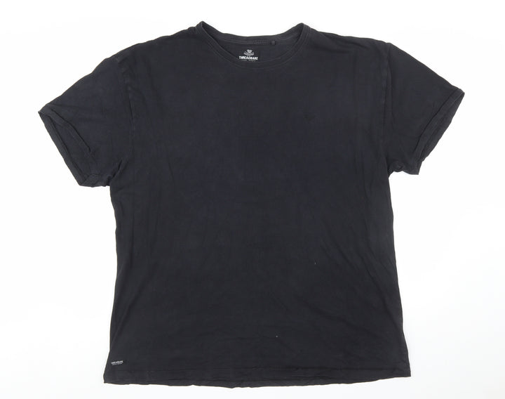 Threadbare Men's Black XL Cotton Crew Neck Short Sleeve T-Shirt