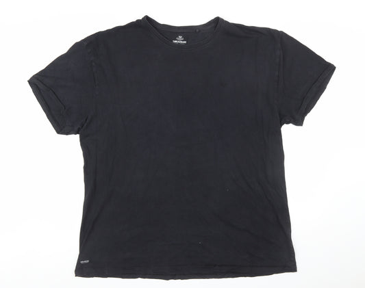 Threadbare Men's Black XL Cotton Crew Neck Short Sleeve T-Shirt