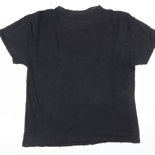 Threadbare Men's Black XL Cotton Crew Neck Short Sleeve T-Shirt