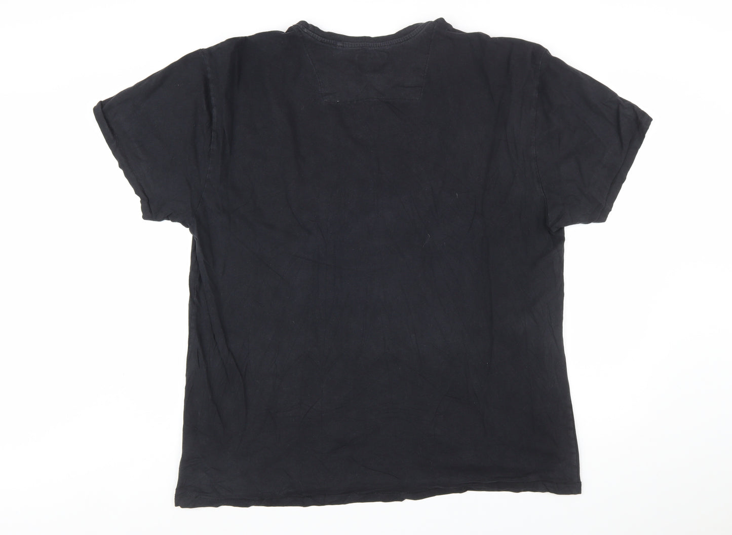 Threadbare Men's Black XL Cotton Crew Neck Short Sleeve T-Shirt