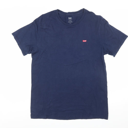 Levi's Men's Blue Cotton Crew Neck Regular Fit T-Shirt M