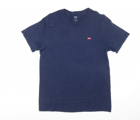Levi's Men's Blue Cotton Crew Neck Regular Fit T-Shirt M
