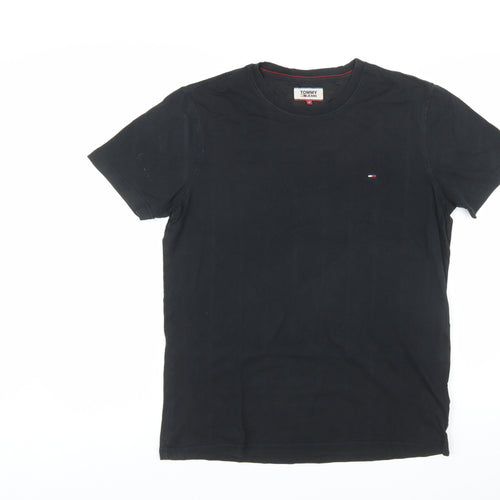 Tommy Jeans Men's Black Cotton Crew Neck Short Sleeve T-Shirt M