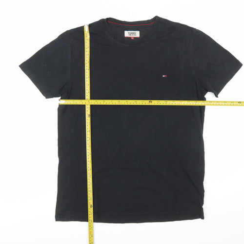 Tommy Jeans Men's Black Cotton Crew Neck Short Sleeve T-Shirt M