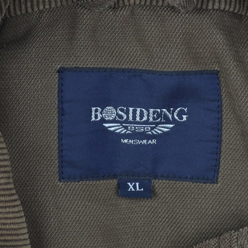 Bosideng Men's Brown XL Polyester Lined Full Zip Casual Jacket