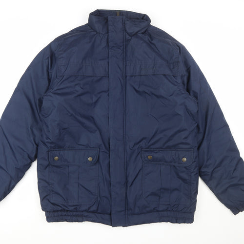 Pierre Cardin Men's Blue XL Puffer Jacket Winter Zip Coat