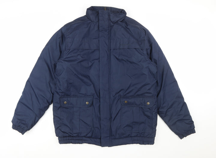 Pierre Cardin Men's Blue XL Puffer Jacket Winter Zip Coat