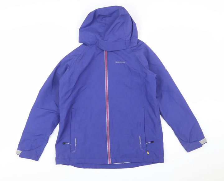 Craghoppers Women Purple Waterproof Hooded Rain Coat UK 12