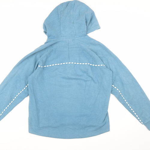 Nike Women's Blue 1/4 Zip Hoodie XS - Cotton Blend Activewear