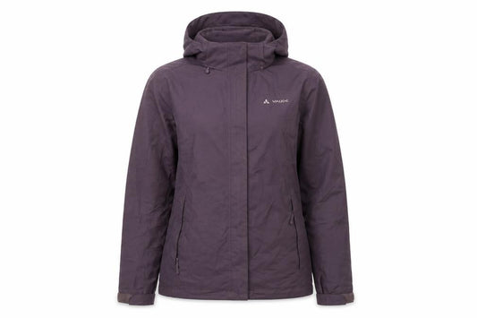 Front view of Vaude Women's Purple Waterproof Hooded Outdoor Jacket XS
