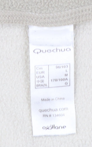 Quechua Women Beige Fleece 1/4 Zip Pullover Sweatshirt Size 14