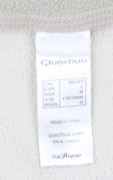 Quechua Women Beige Fleece 1/4 Zip Pullover Sweatshirt Size 14