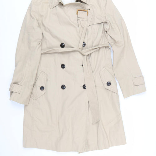 Gap Women’s Beige Cotton Trench Coat Belted Long Size S