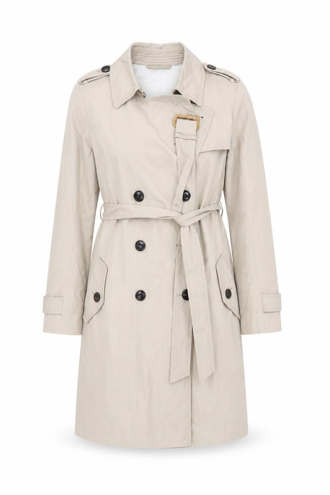 Gap Women’s Beige Cotton Trench Coat Belted Long Size S