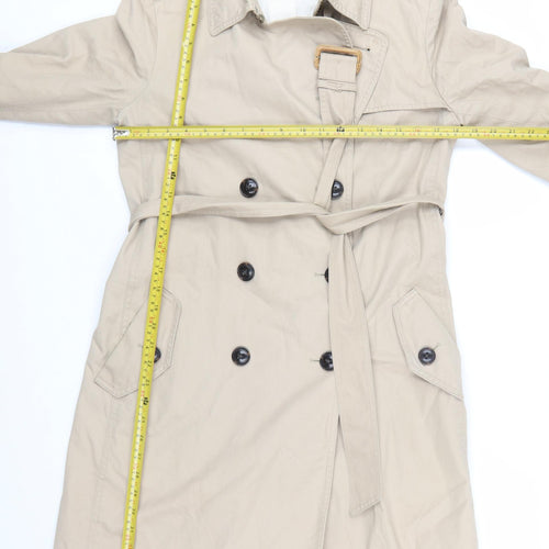 Gap Women’s Beige Cotton Trench Coat Belted Long Size S