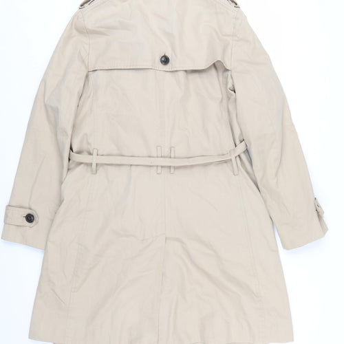 Gap Women’s Beige Cotton Trench Coat Belted Long Size S