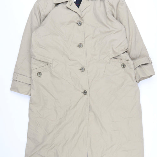 Misty Harbor Women Beige Long Trench Coat Size 10 Classic Belted