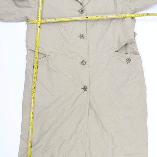Misty Harbor Women Beige Long Trench Coat Size 10 Classic Belted