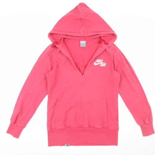 Nike Air Women's Pink Pullover Hoodie Size M Cotton Blend