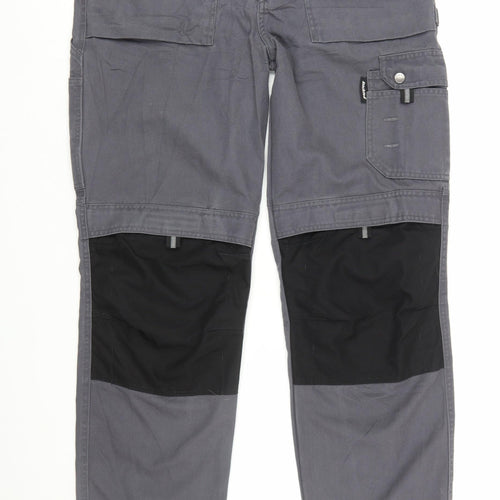 Dickies Men's Grey 34R Cargo Work Trousers Polyester Cotton