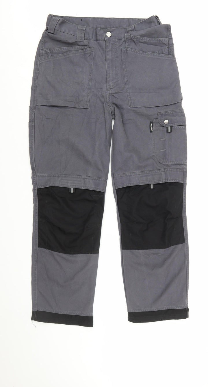 Dickies Men's Grey 34R Cargo Work Trousers Polyester Cotton