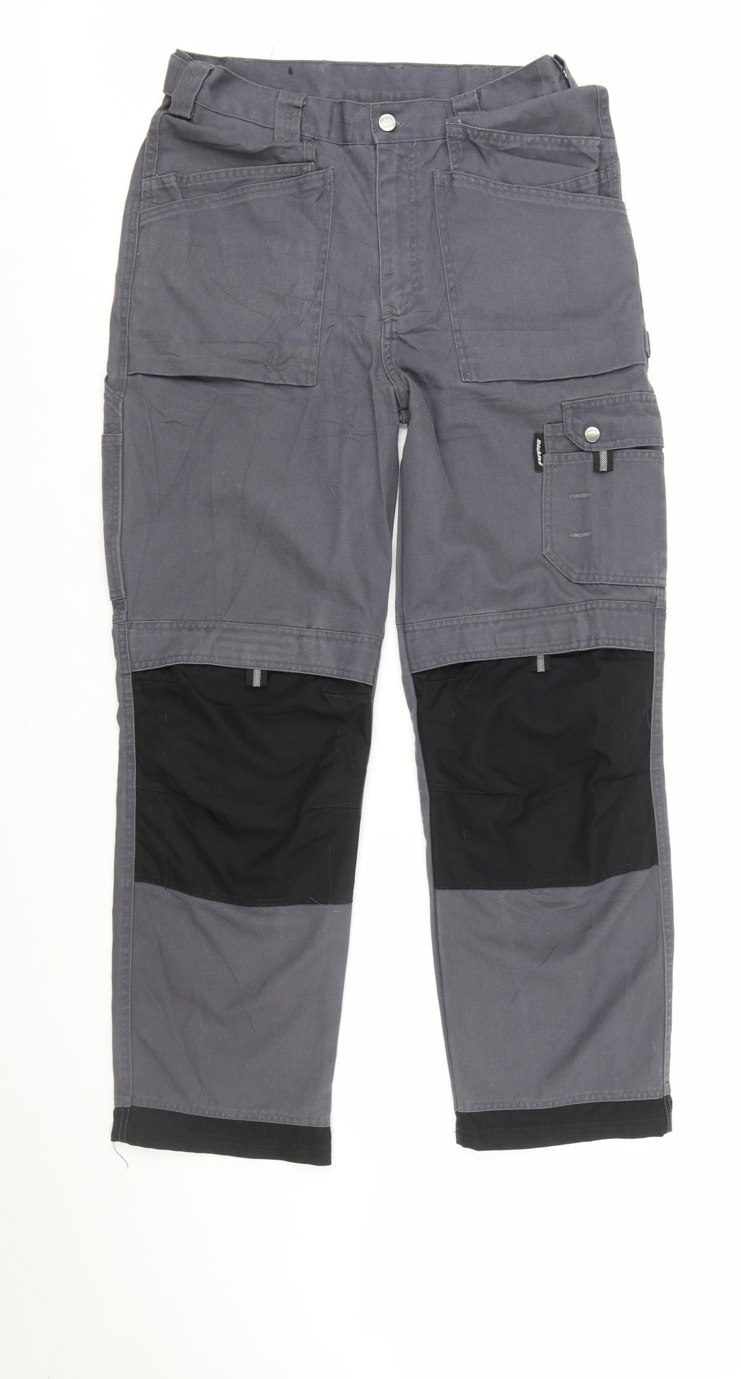 Dickies Men's Grey 34R Cargo Work Trousers Polyester Cotton