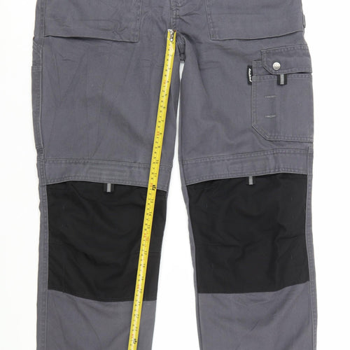 Dickies Men's Grey 34R Cargo Work Trousers Polyester Cotton