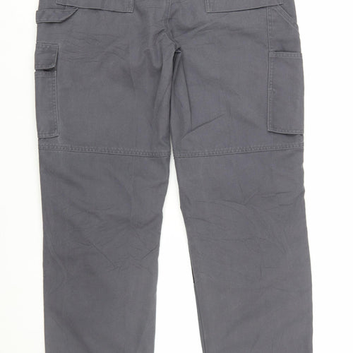 Dickies Men's Grey 34R Cargo Work Trousers Polyester Cotton