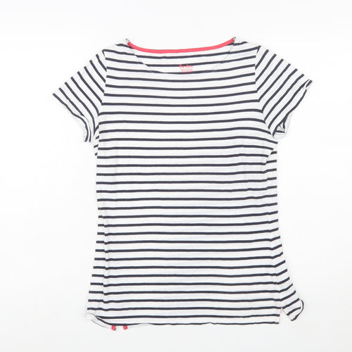 Boden Women Blue White Striped Cotton T-Shirt UK 10