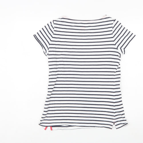 Boden Women Blue White Striped Cotton T-Shirt UK 10