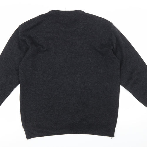Winterbeck by Peter Gribby Mens Black Geometric Wool Blend Pullover XL