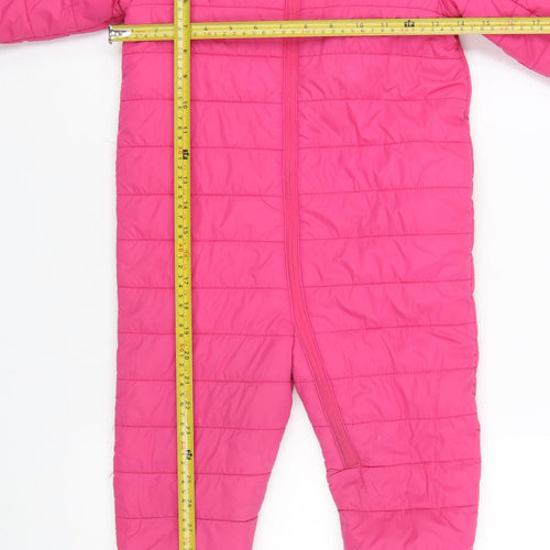 Peter Storm Girls Pink Hooded Puffer Snowsuit 3-4 Years Winter Warm