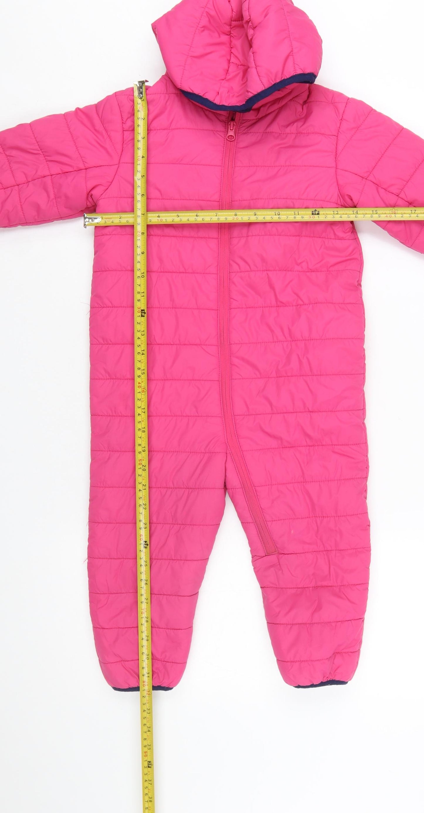 Peter Storm Girls Pink Hooded Puffer Snowsuit 3-4 Years Winter Warm